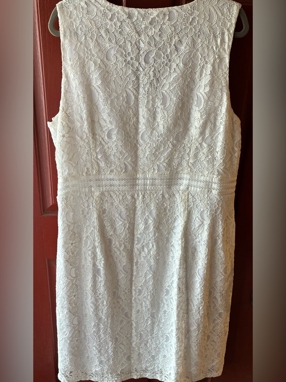 Spenser Jeremy Woman White Lace Sheath Dress 18W Sleeveless V-Neck NWT - Picture 5 of 8